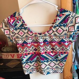 Aztec print crop top